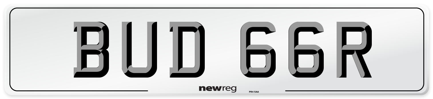 BUD 66R Number Plate from New Reg